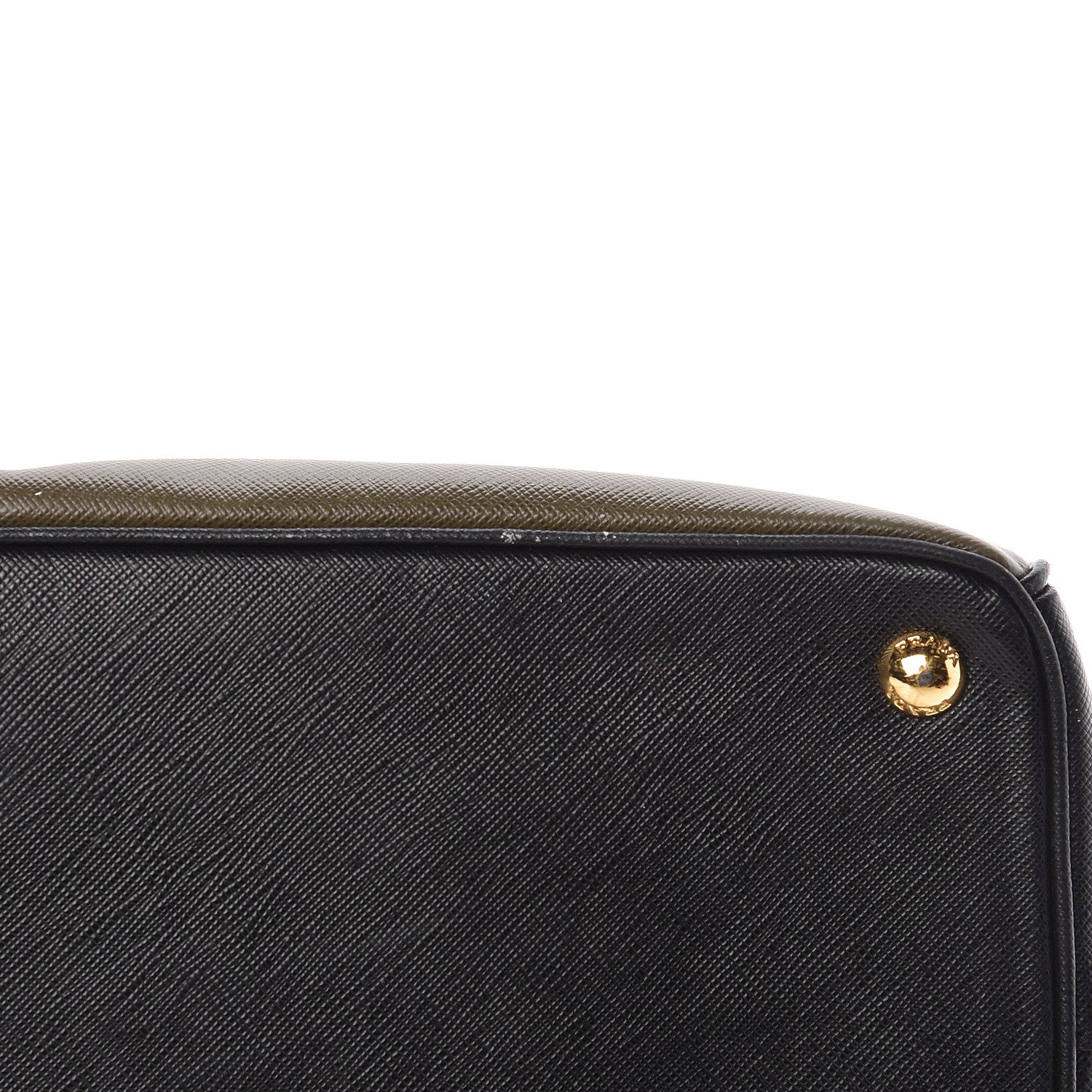 Prada Saffiano Lux Bi-Color Medium Tote Militare Black 15 of 24