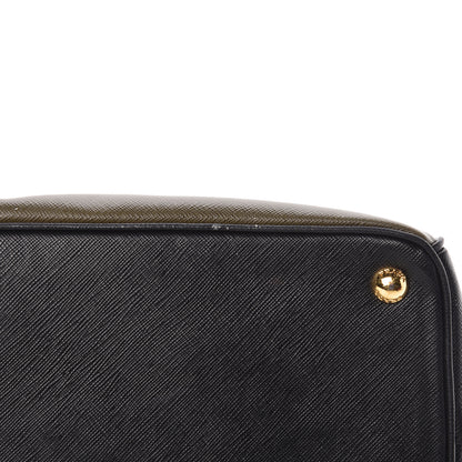 Prada Saffiano Lux Bi-Color Medium Tote Militare Black 15 of 24