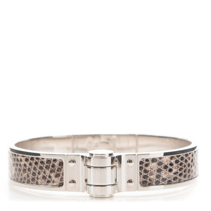 Hermes Lizard Charniere Cuir Narrow Hinged Bracelet S Ombre 1 of 6
