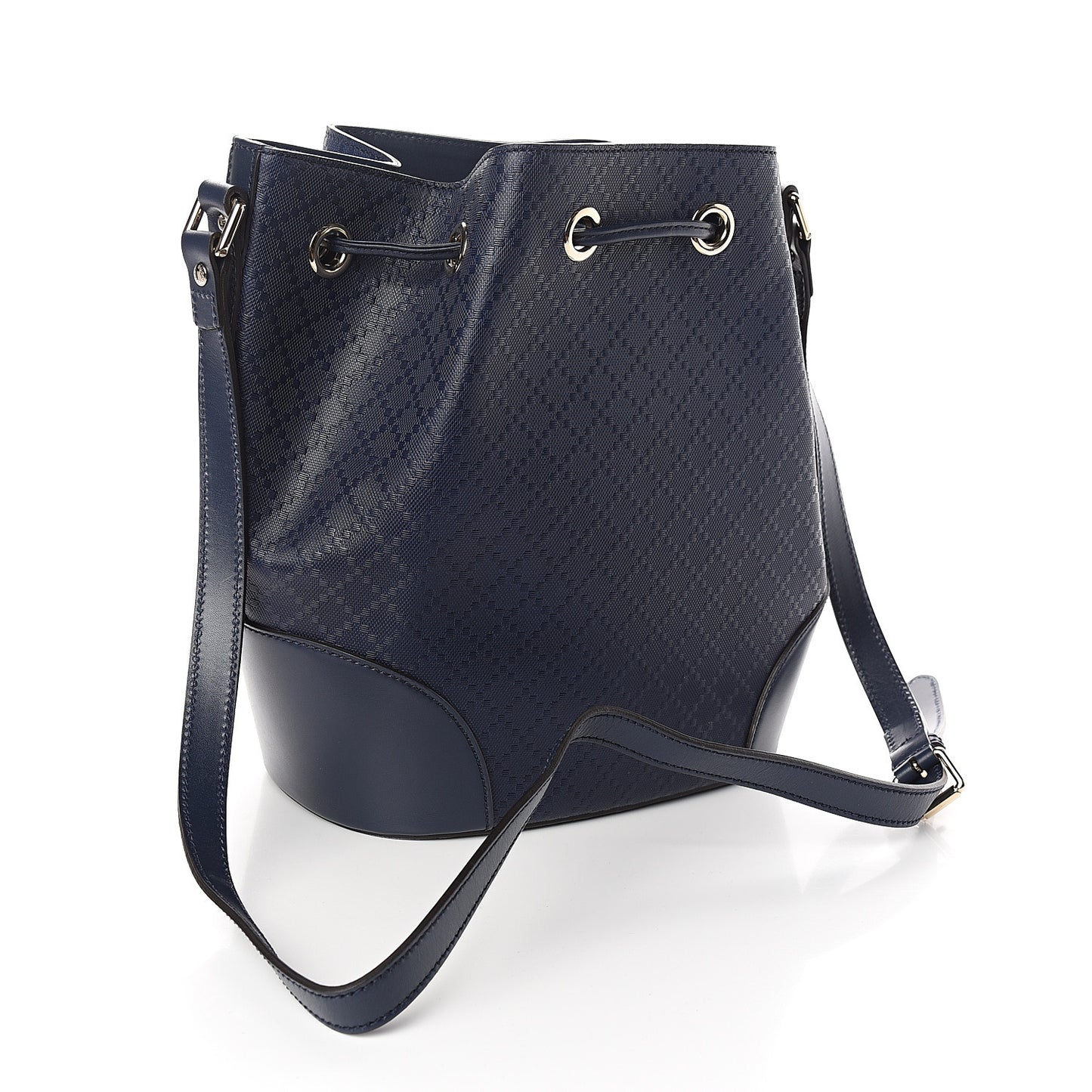 Hilary Lux Bright Diamante Medium Bucket Bag Classic Marine