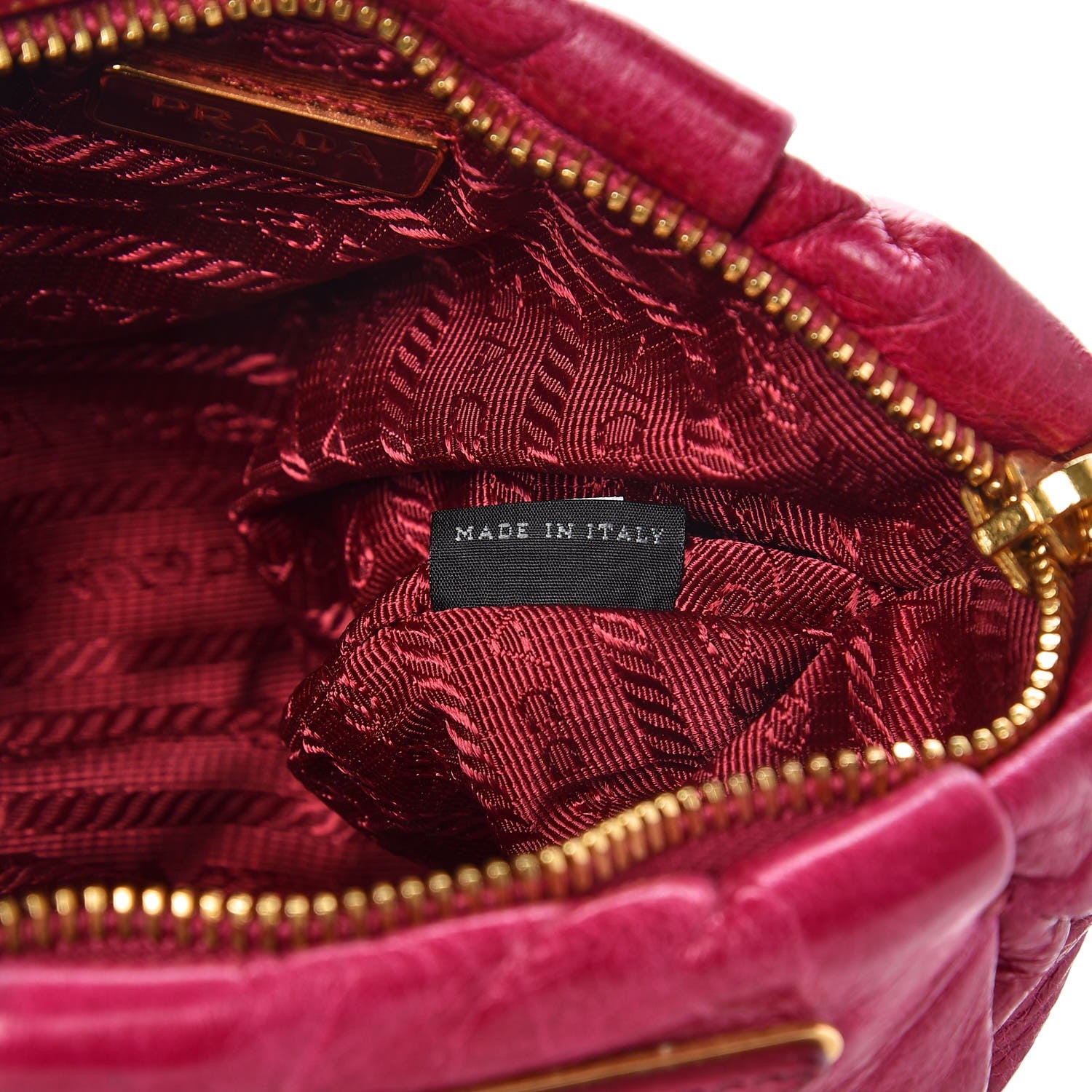 Prada Vitello Shine Mordore Wristlet Clutch Ibisco 7 of 7