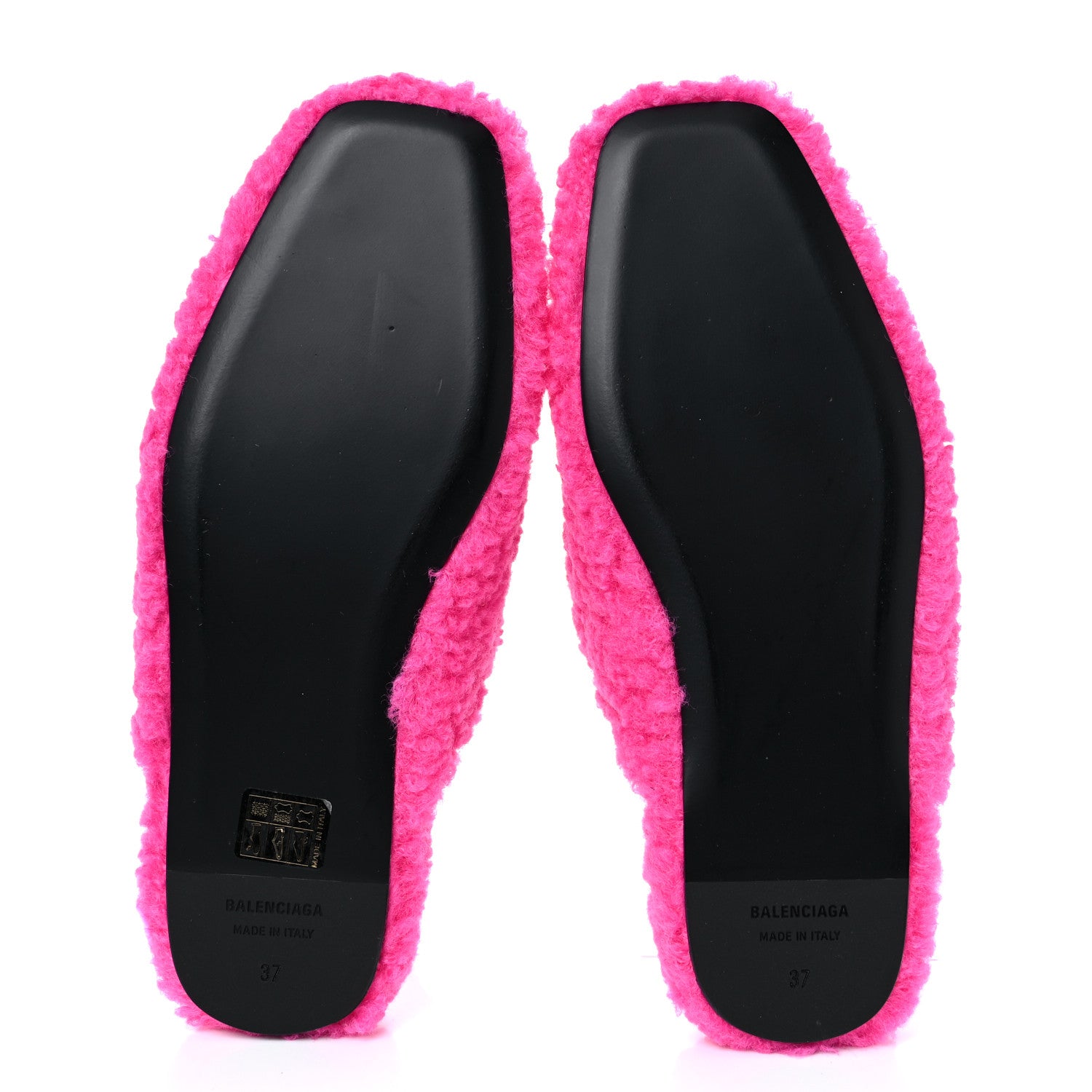 Balenciaga Faux Shearling Cosy BB Mules 37 Pink 5 of 10