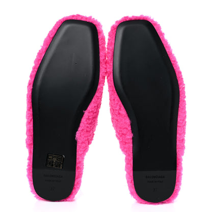 Balenciaga Faux Shearling Cosy BB Mules 37 Pink 5 of 10