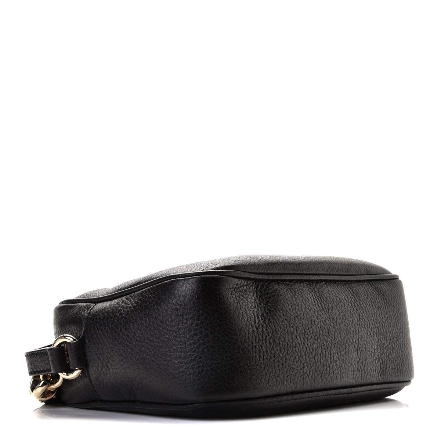 Pebbled Calfskin Small Soho Disco Bag Black
