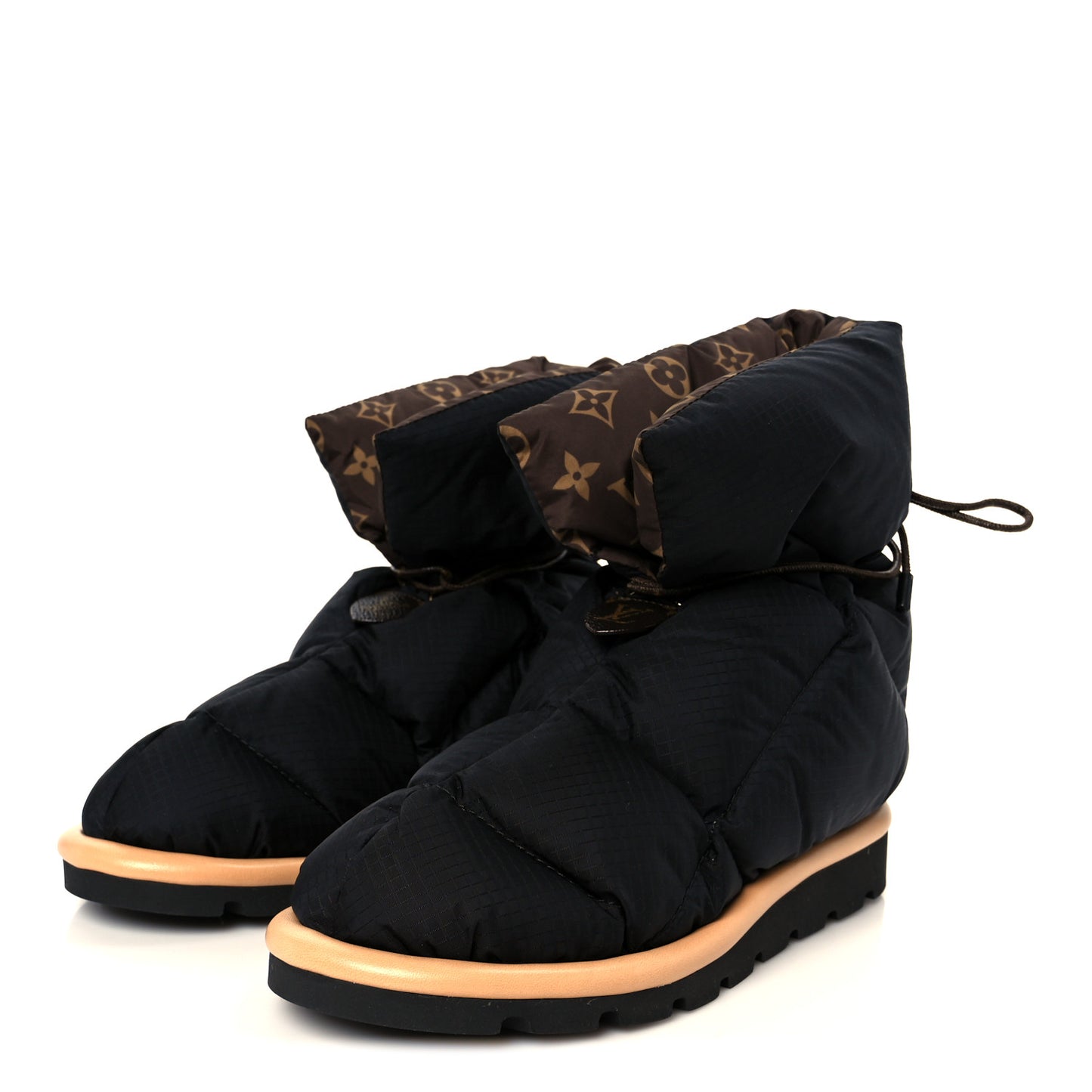 Nylon Monogram Pillow Comfort Ankle Boot 38 Black