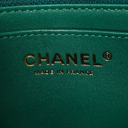 Chanel Iridescent Calfskin Quilted Mini Rectangular Flap Green 6 of 10
