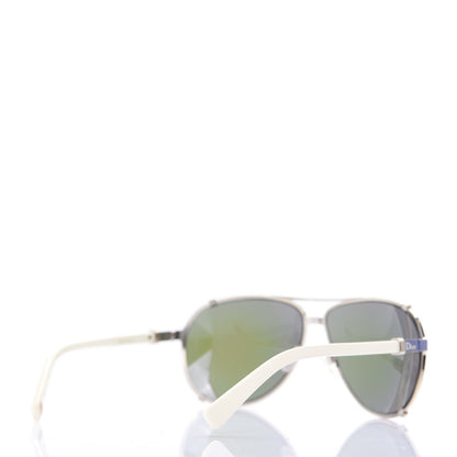 Christian Dior Mirrored Chicago 2 Aviator Sunglasses White Purple 4 of 9