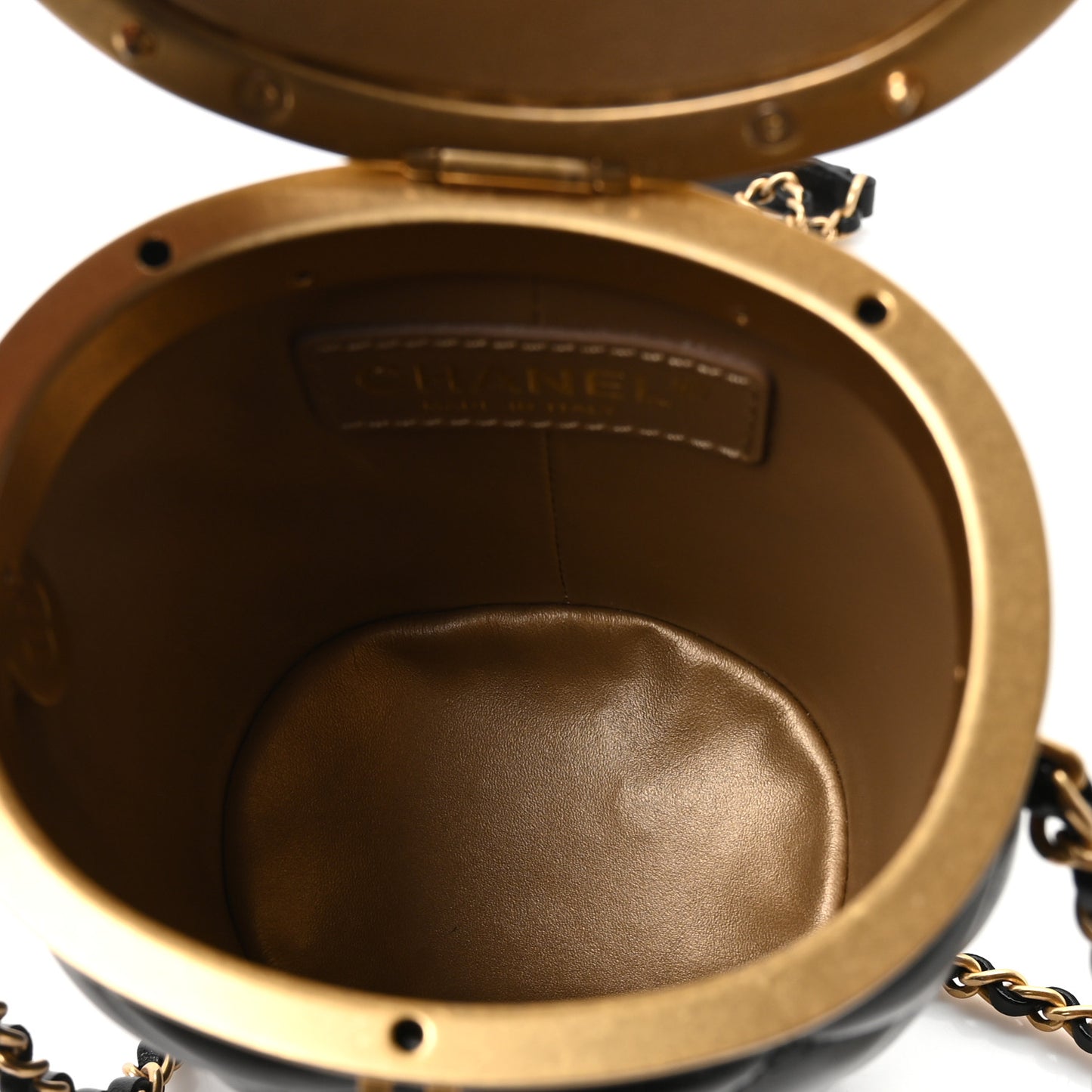 Lambskin Quilted Mini Crown Box Bag Black
