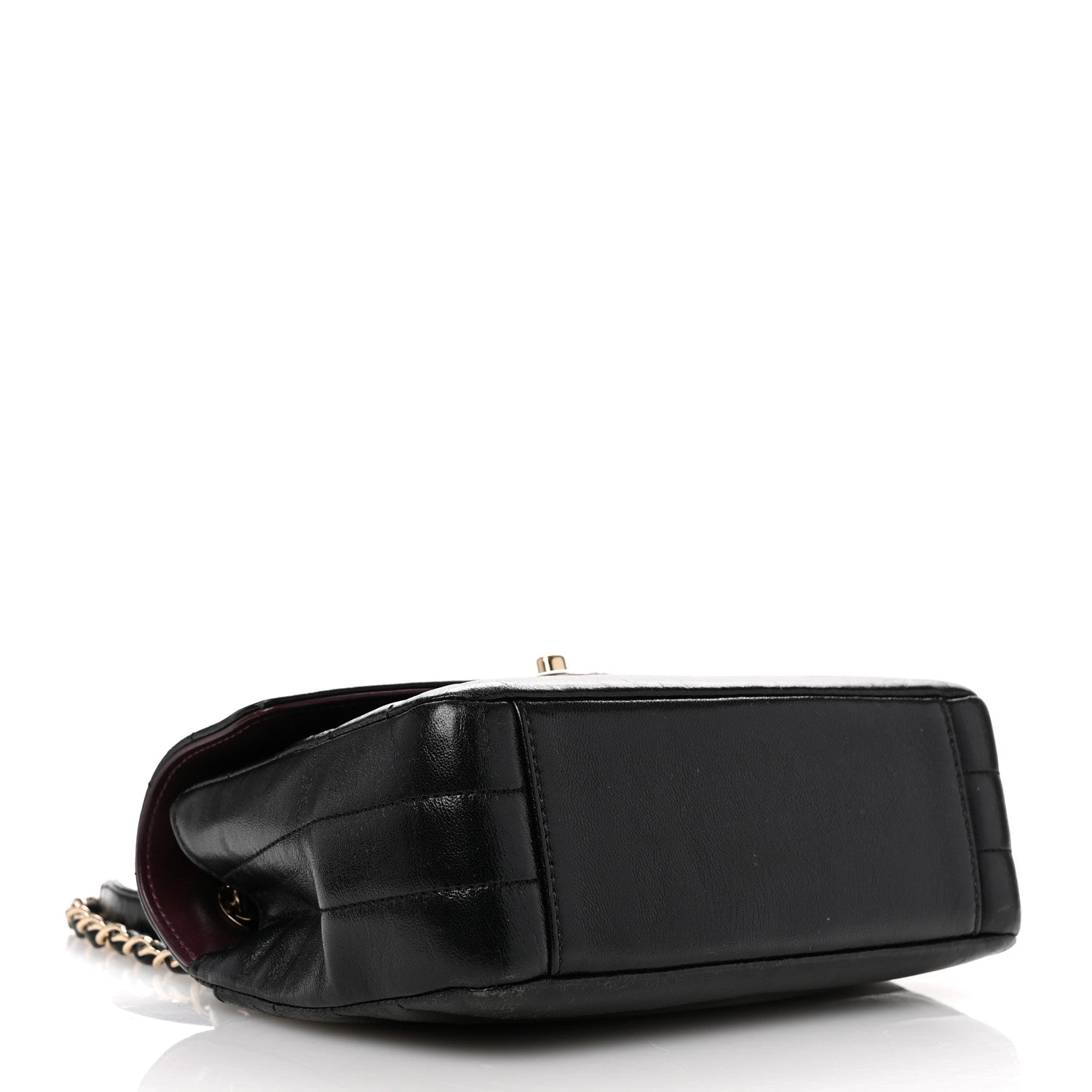 Chanel Shiny Lambskin Quilted Small Chevron Miroir Black 4 of 12