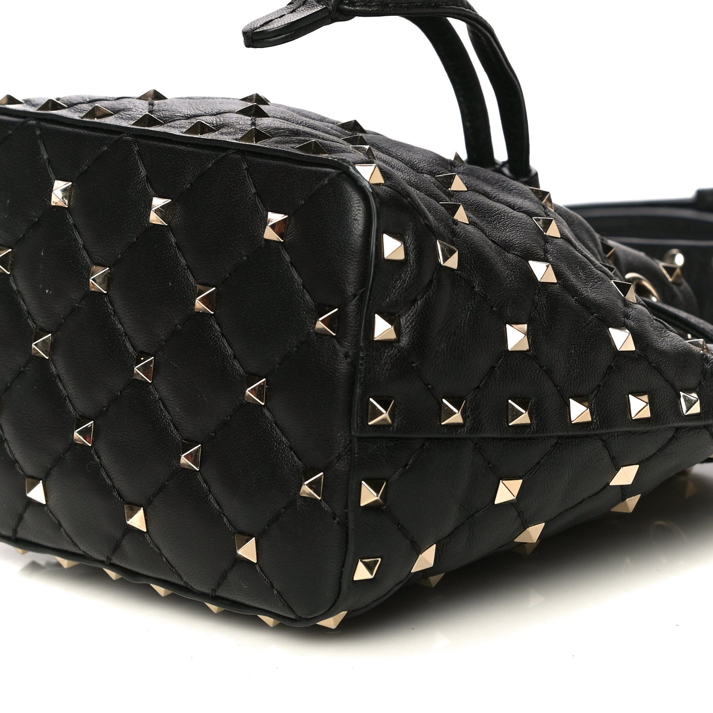 Nappa Mini Rockstud Spike Bucket Bag Black