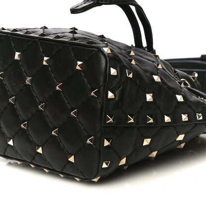 Valentino Garavani Nappa Mini Rockstud Spike Bucket Bag Black 9 of 15