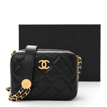 Chanel Caviar Quilted Twist Your Buttons Clutch With Chain Black 11 of 11
