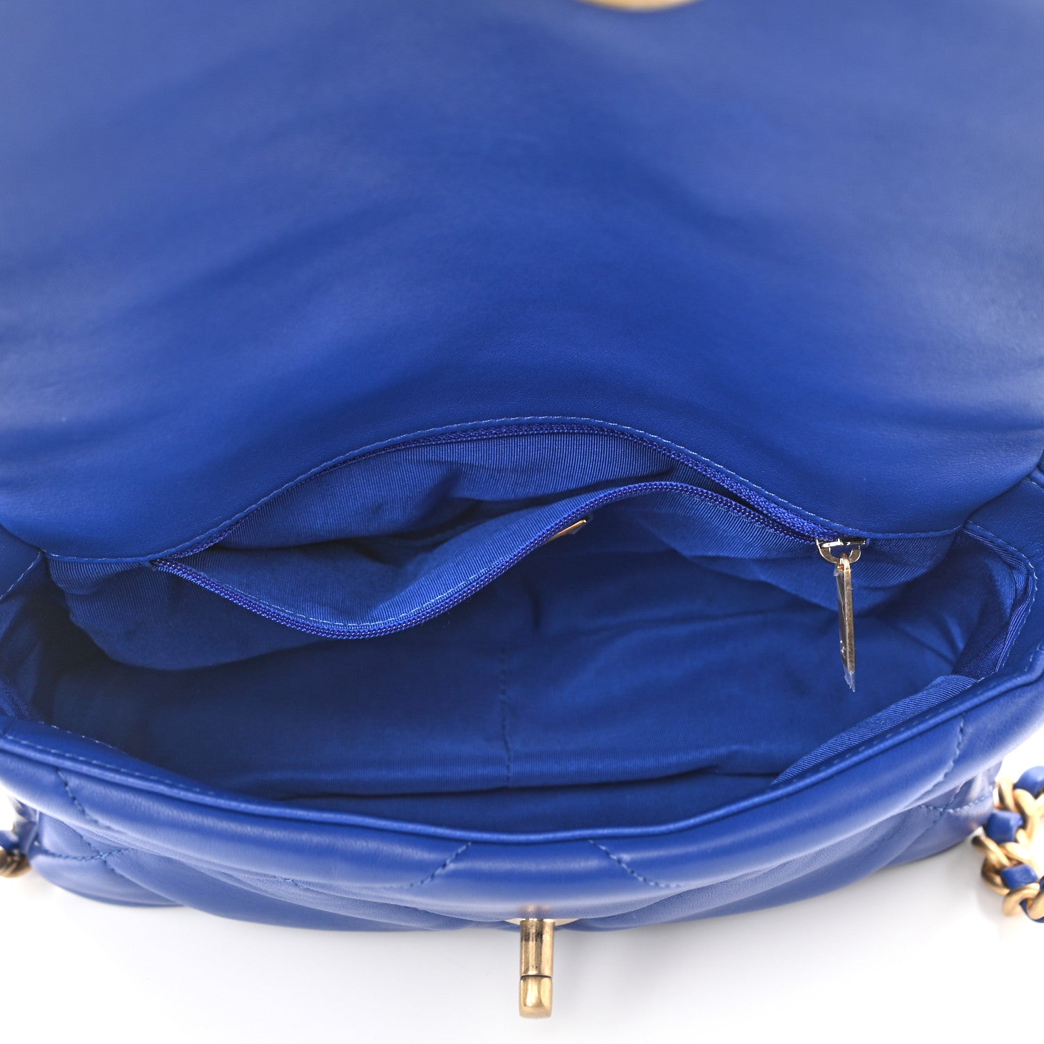 Chanel Lambskin Quilted Medium Chanel 19 Flap Blue 5 of 10