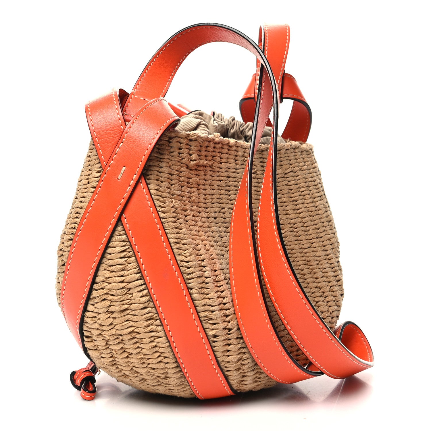 Chloe X MIFUKO Raffia Calfskin Basket Shoulder Bag Orange Fizz 2 of 9