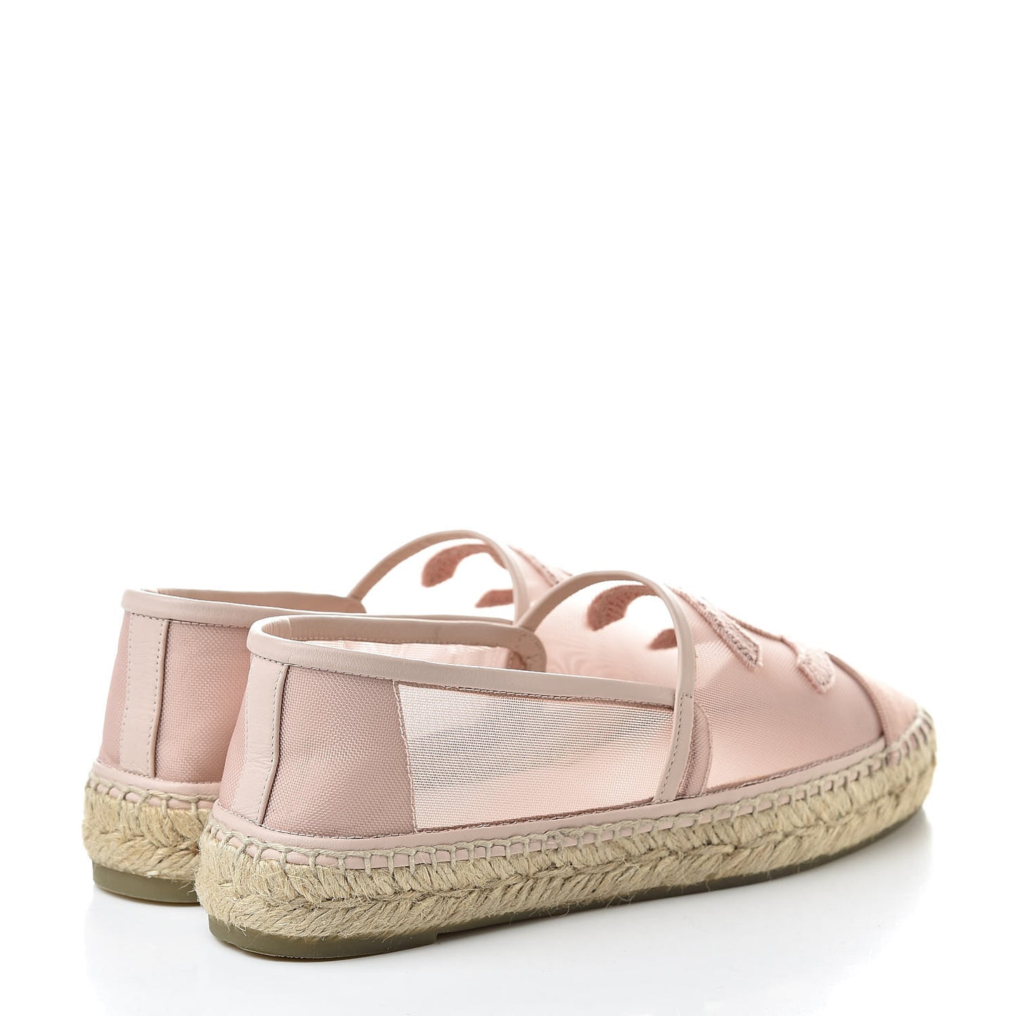 Mesh Grosgrain CC Espadrilles 36 Pink