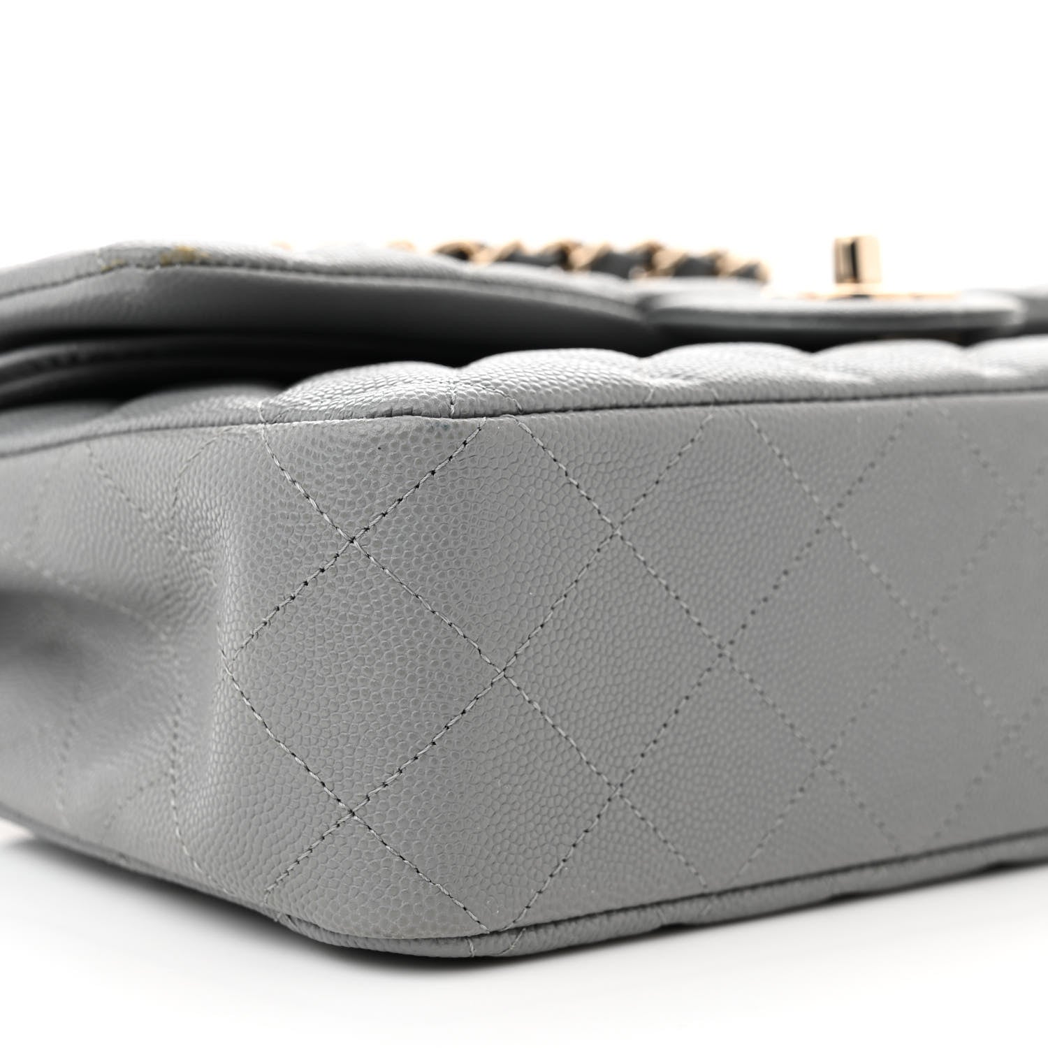 Chanel Caviar Quilted Medium Double Flap Grey 9 of 12