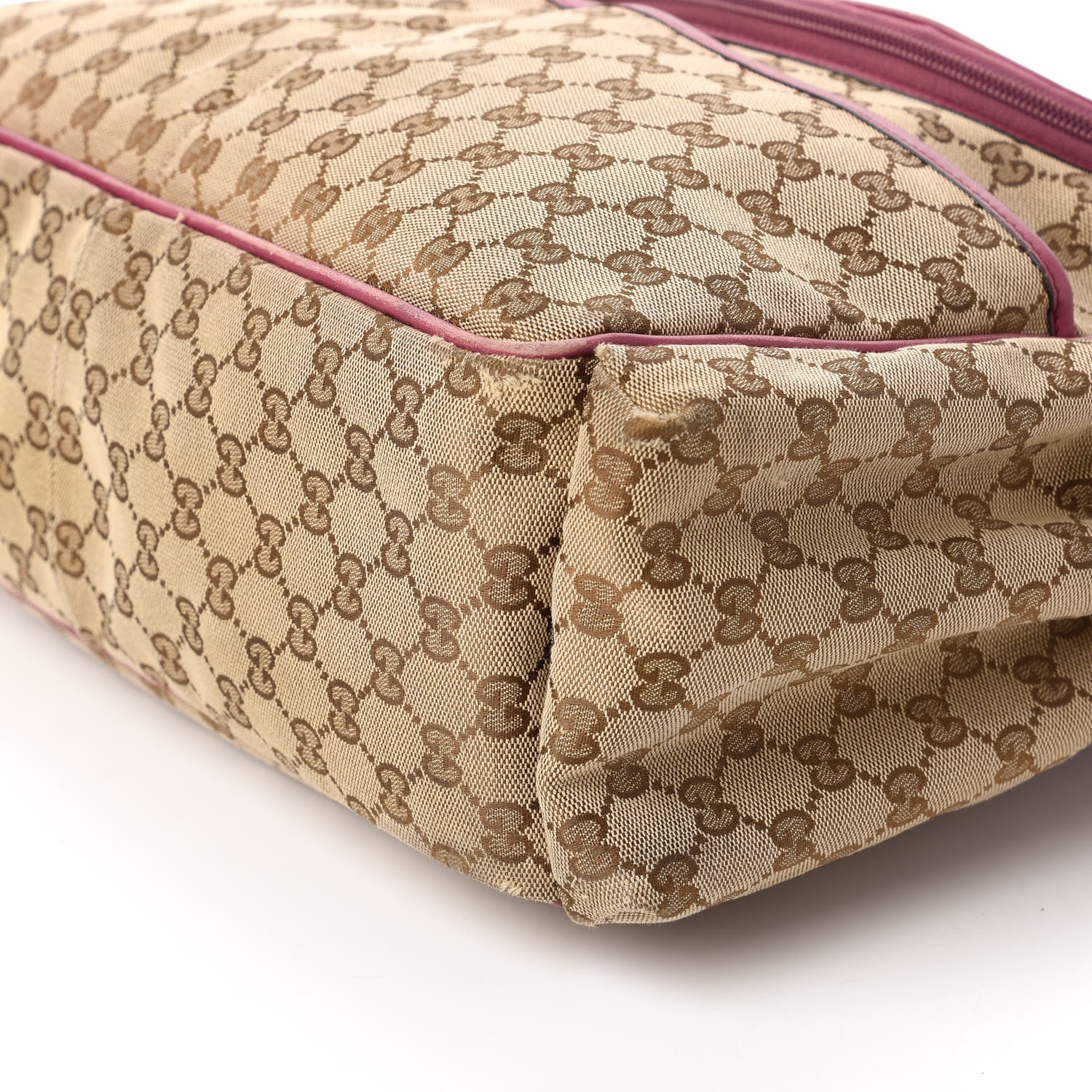 Gucci Monogram Margaux Calfskin Large Diaper Bag Beige Ebony Peonia Flower 7 of 11