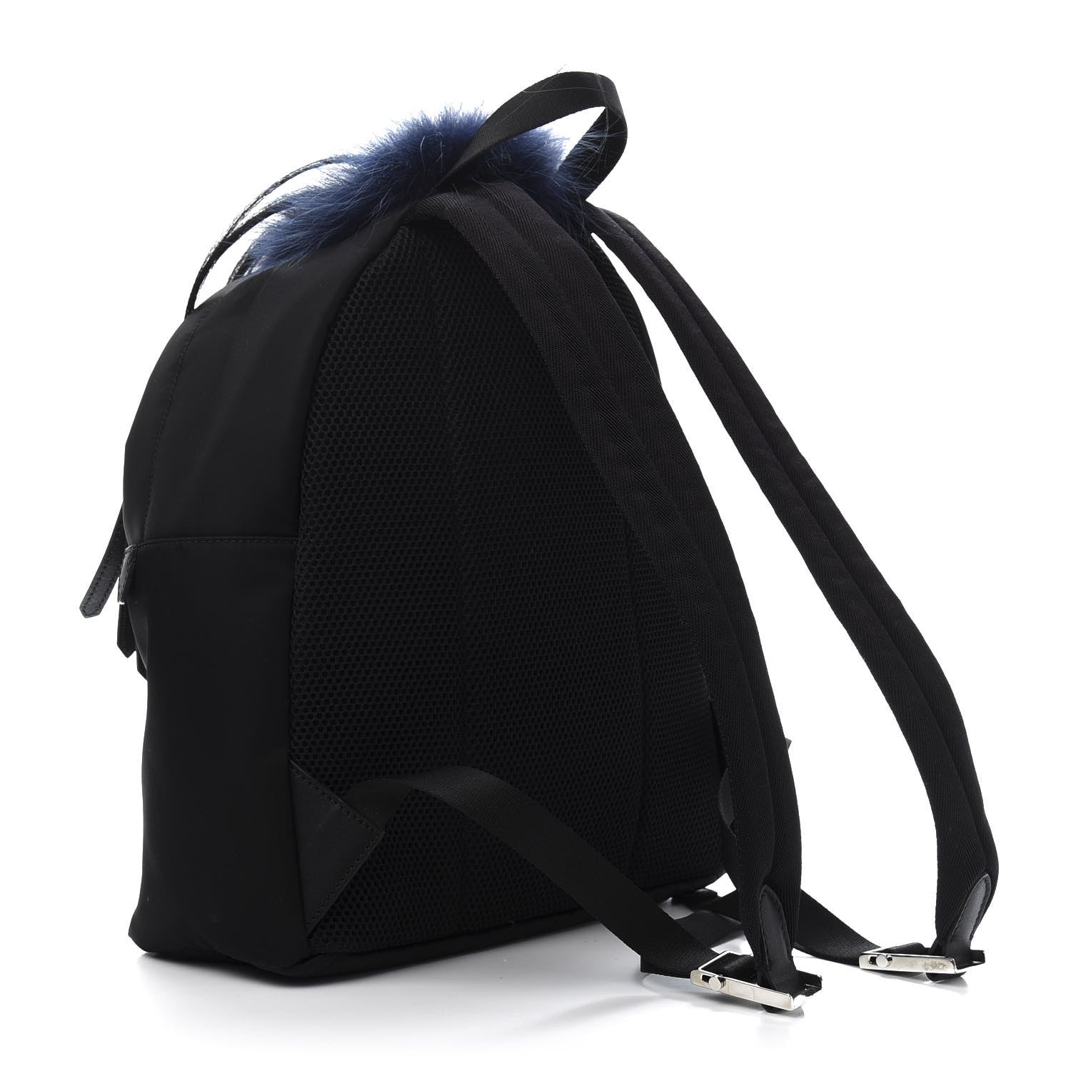 Fendi Nylon Vitello Fox Goat Fur Monster Eyes Backpack Black Multicolor Sky 2 of 11