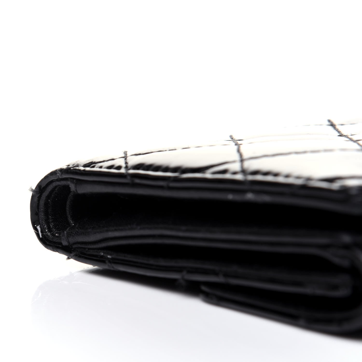 Chanel Patent Quilted Brilliant French Flap Wallet Black 13 of 17