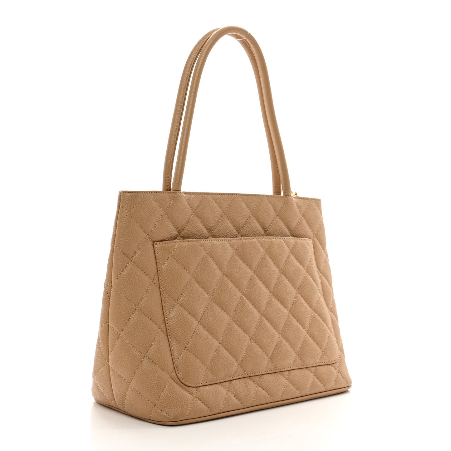 Caviar Quilted Medallion Tote Beige