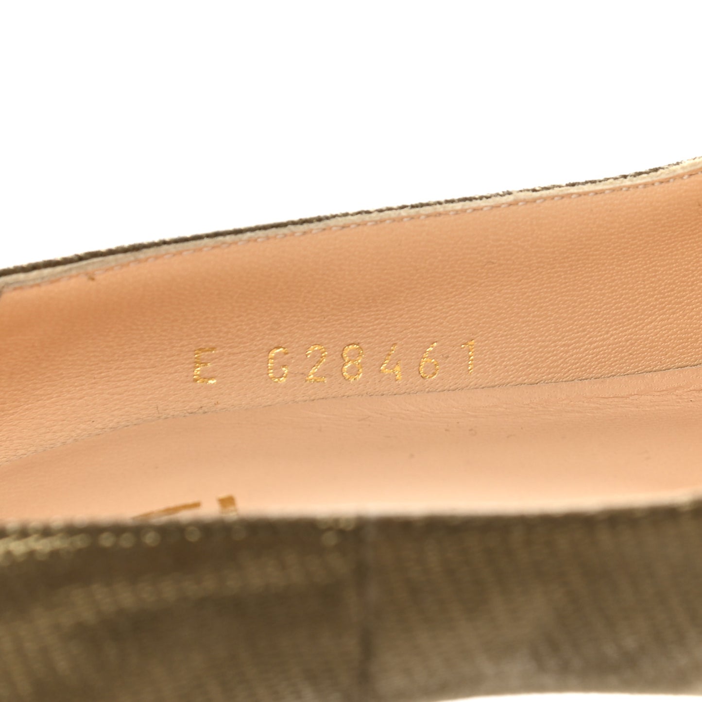 Metallic Fabric CC Cap Toe Pumps 39.5 Khaki Black