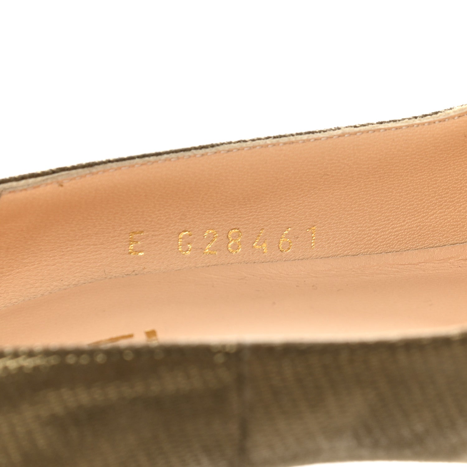 Chanel Metallic Fabric CC Cap Toe Pumps 39.5 Khaki Black 8 of 9