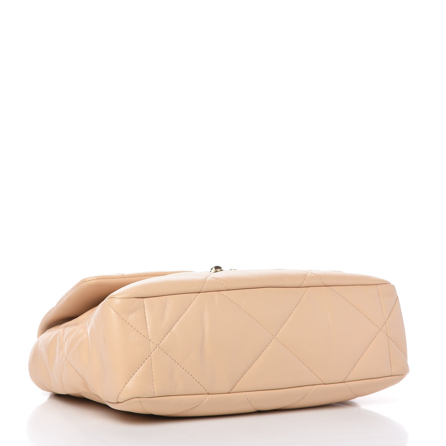 Chanel Shiny Goatskin Quilted Large Chanel 19 Flap Beige 4 of 10