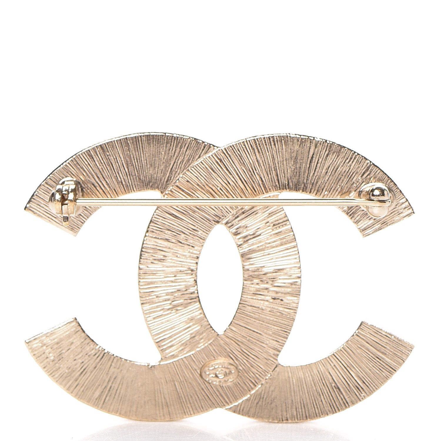 Chanel Metal Quilted CC Brooch Silver Gold 3 of 5