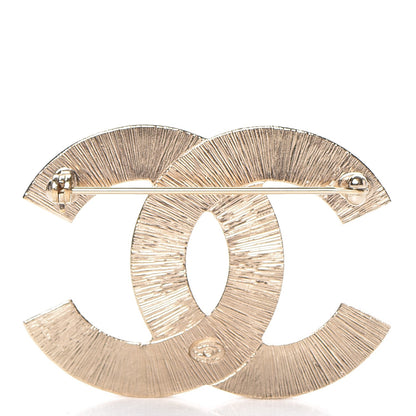 Chanel Metal Quilted CC Brooch Silver Gold 3 of 5