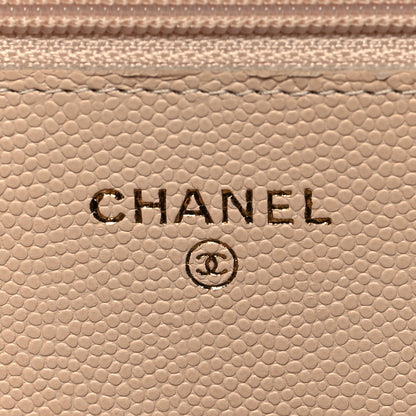 Chanel Caviar Quilted Coco Candy Wallet On Chain WOC Beige 6 of 10