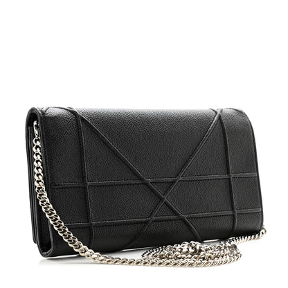 Christian Dior Grained Calfskin Diorama Croisiere Chain Wallet Black 2 of 10