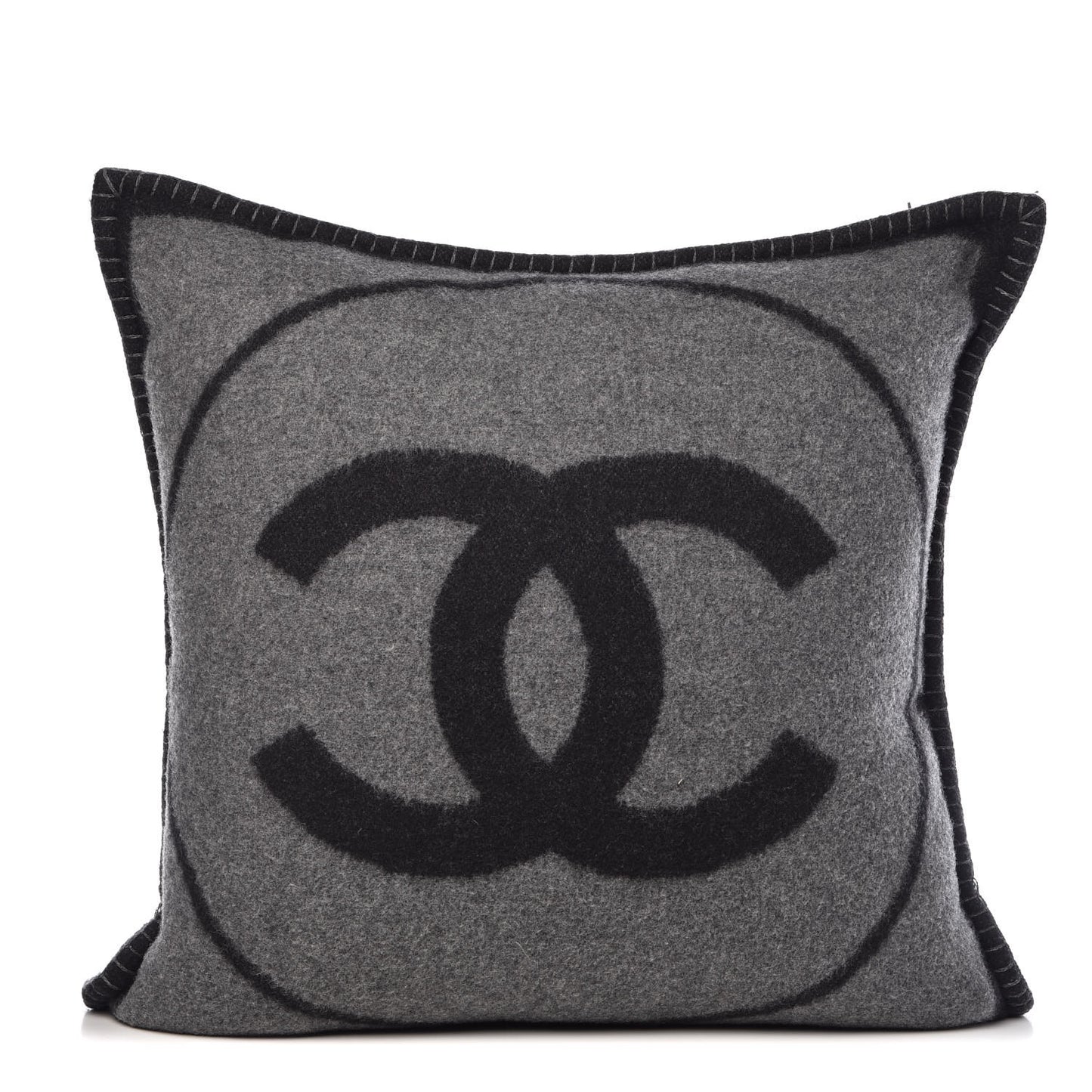 Merino Wool Cashmere CC Pillow Black Grey