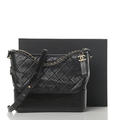 Chanel Aged Calfskin Quilted Medium Gabrielle Hobo Black 12 of 12