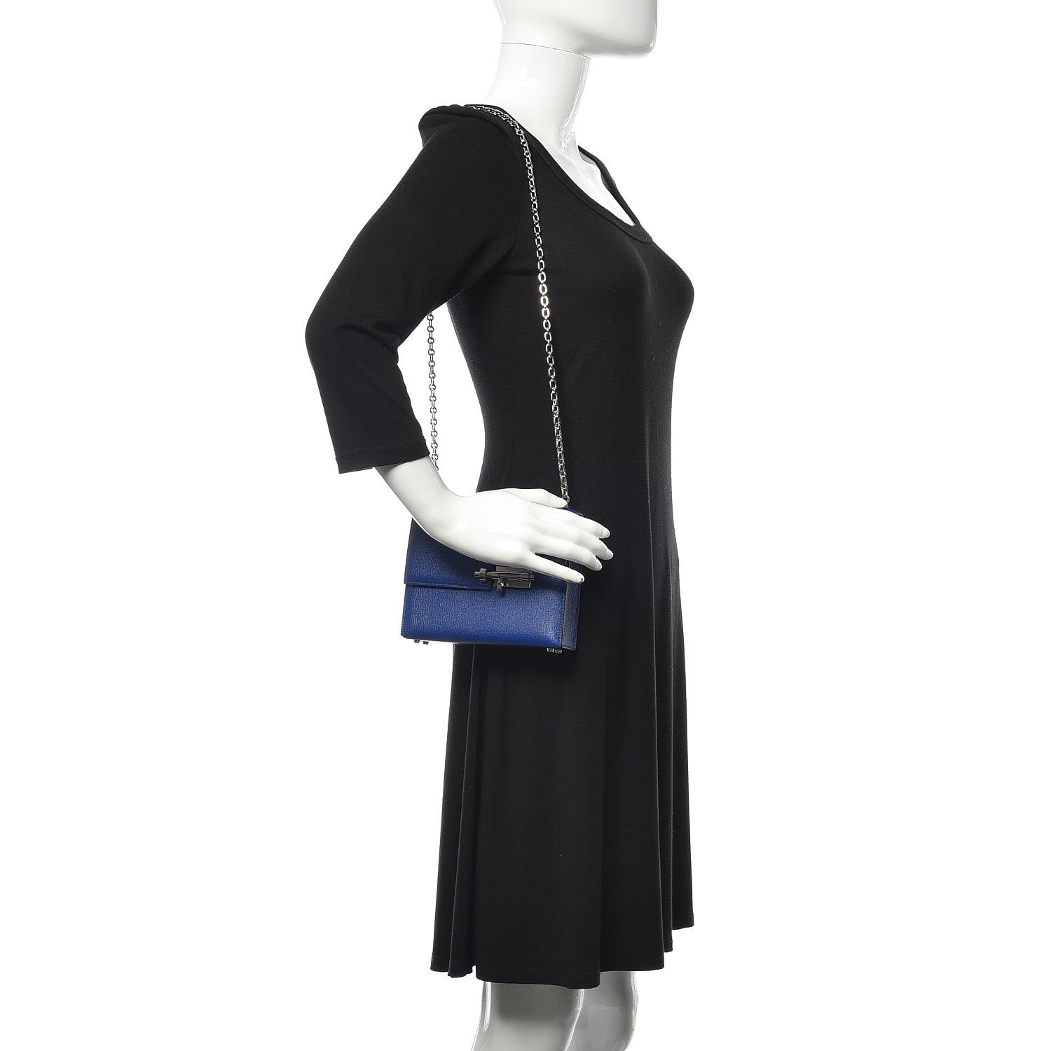 Hermes Chevre Chamkila Mini Verrou Chaine Bag Bleu Encre 2 of 9