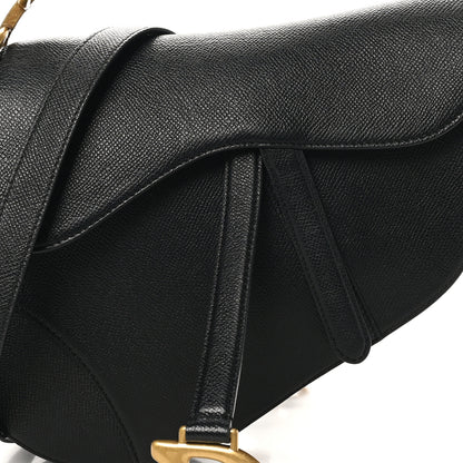 Christian Dior Grained Calfskin Saddle Bag With Strap Black 8 of 10