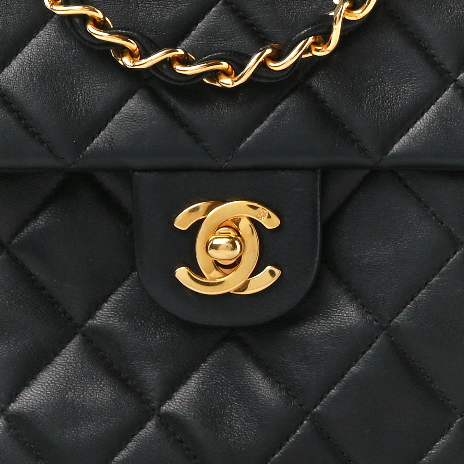 Chanel Lambskin Quilted Mini Square Flap Bag Black 10 of 12