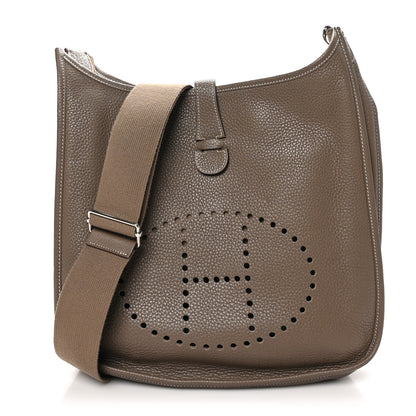 Hermes Taurillon Clemence Evelyne III GM Etoupe 1 of 10