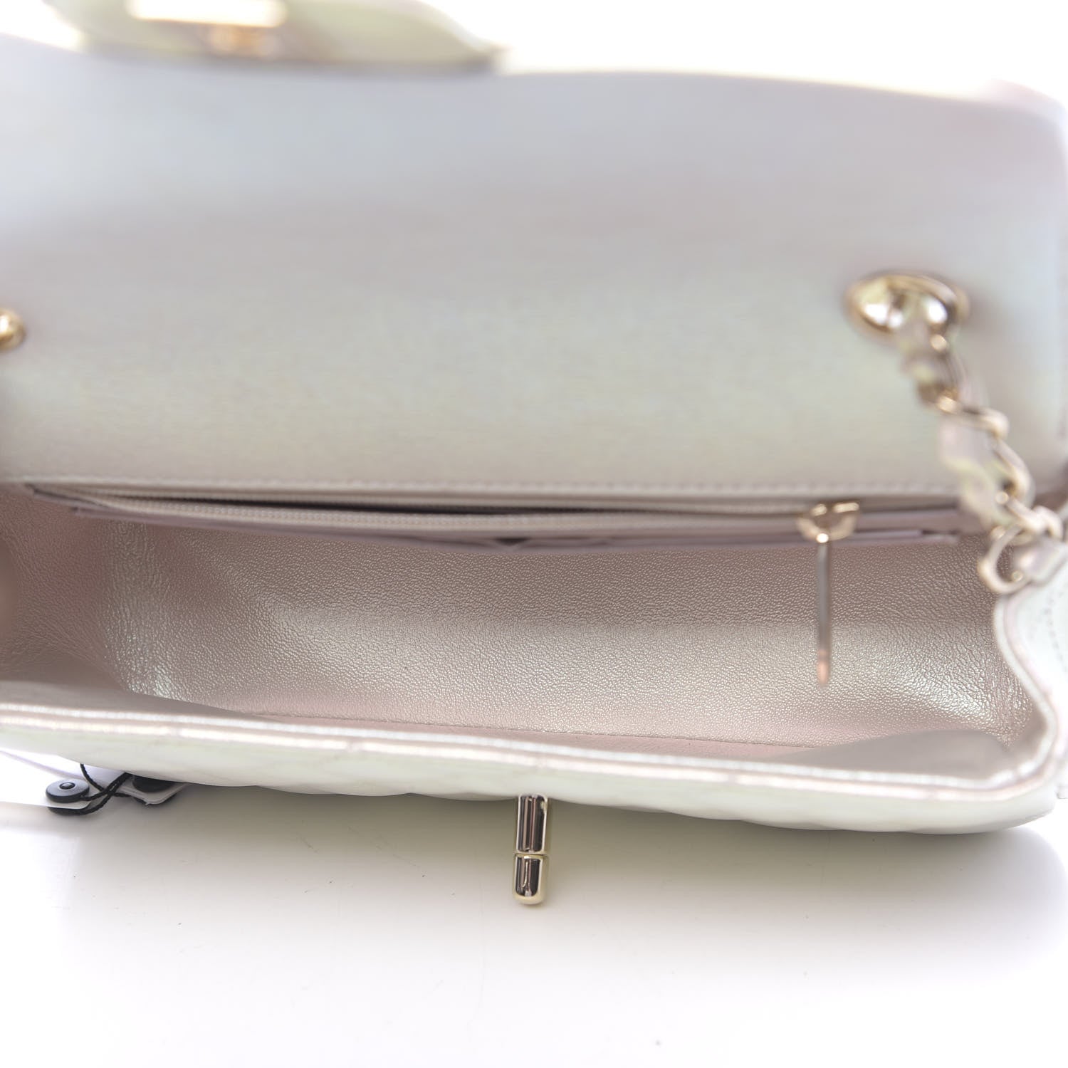 Chanel Iridescent Lambskin Quilted Mini Rectangular Flap Ivory 5 of 11