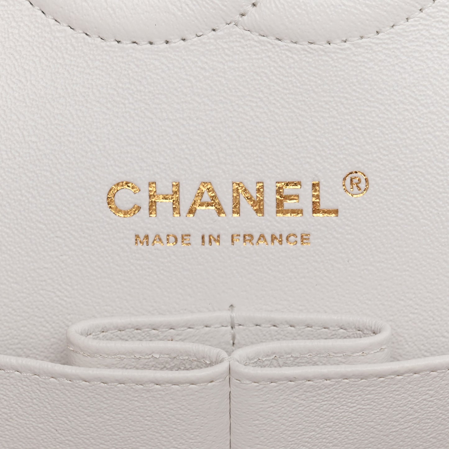 Caviar Quilted Medium Double Flap White