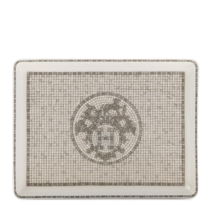 Hermes Porcelain Mosaique Au 24 Sushi Plate Platine 1 of 5