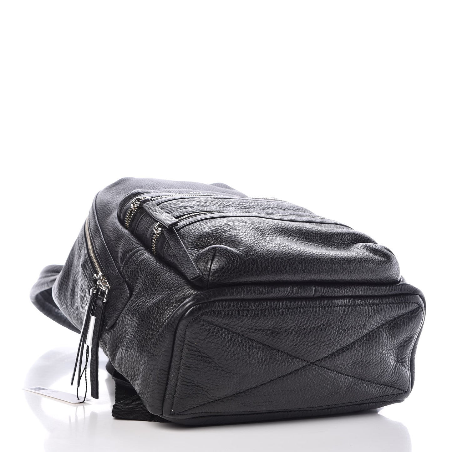 Pebbled Calfskin Biker Backpack Black