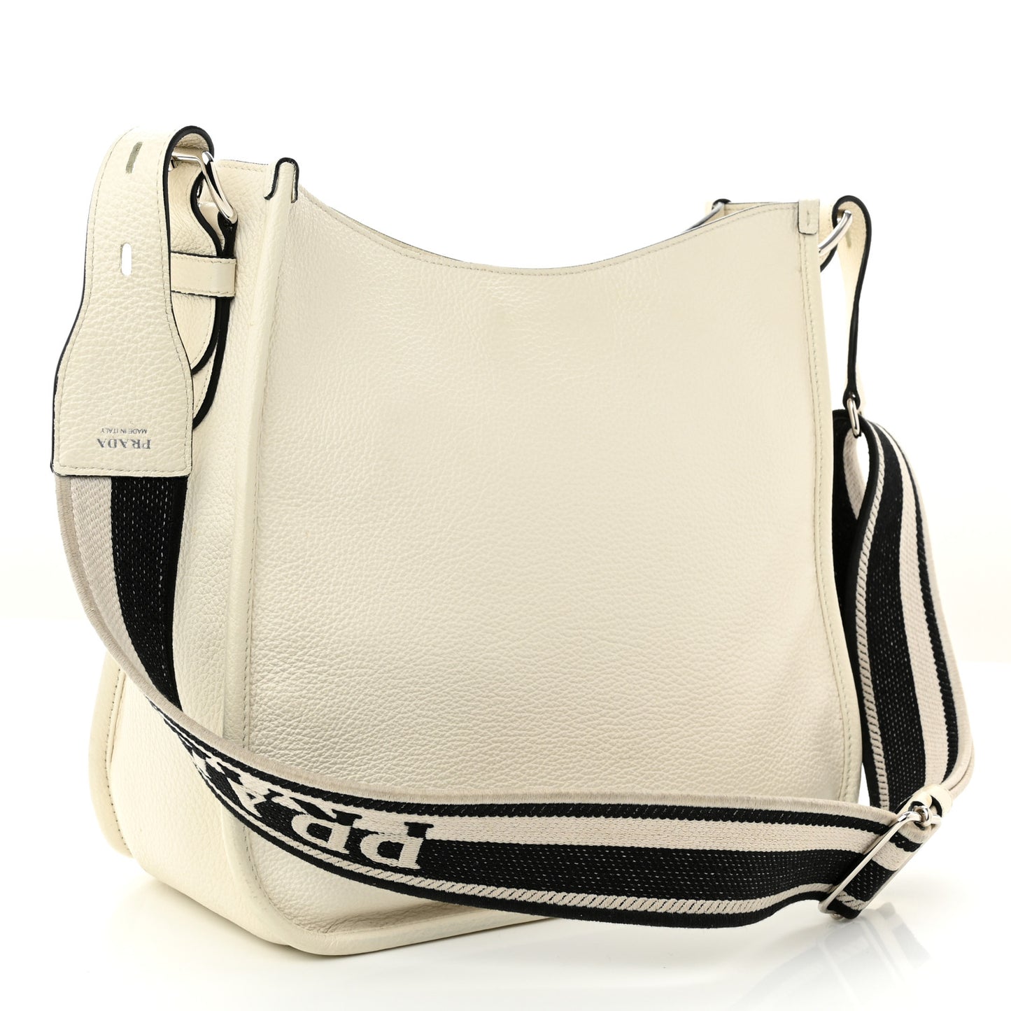 Vitello Daino Soft Hobo Messenger Bag White