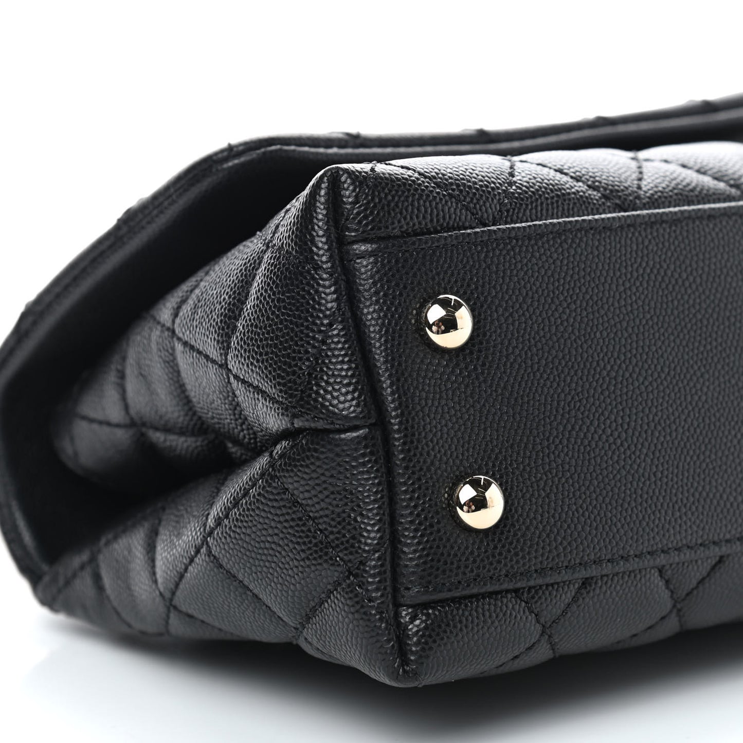 Caviar Quilted Mini Coco Handle Flap Black