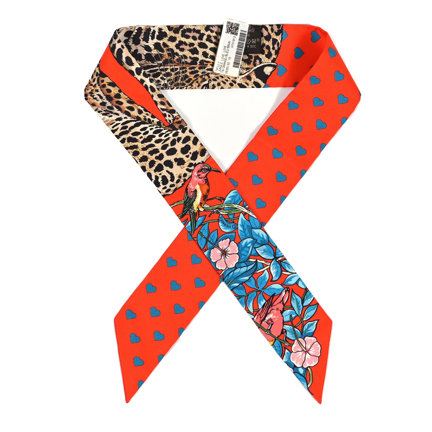 Silk Jungle Love Love Twilly Orange Bleu Brun