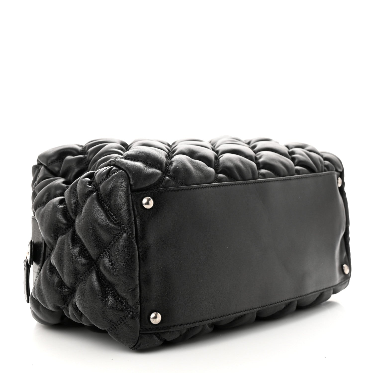 Chanel Calfskin Bubble Quilt Bowler Black 4 of 10