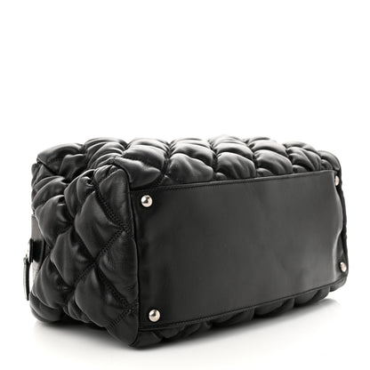 Chanel Calfskin Bubble Quilt Bowler Black 4 of 10