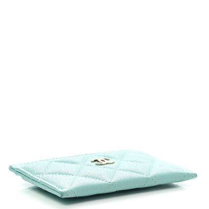 Chanel Caviar Quilted Card Holder Light Blue 4 of 9
