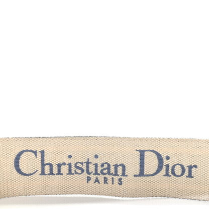 Christian Dior Canvas Embroidered Shoulder Strap Light Blue 4 of 7