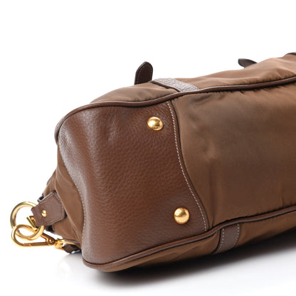 Prada Tessuto Nylon Vitello Daino Shopping Satchel Corinto 6 of 10