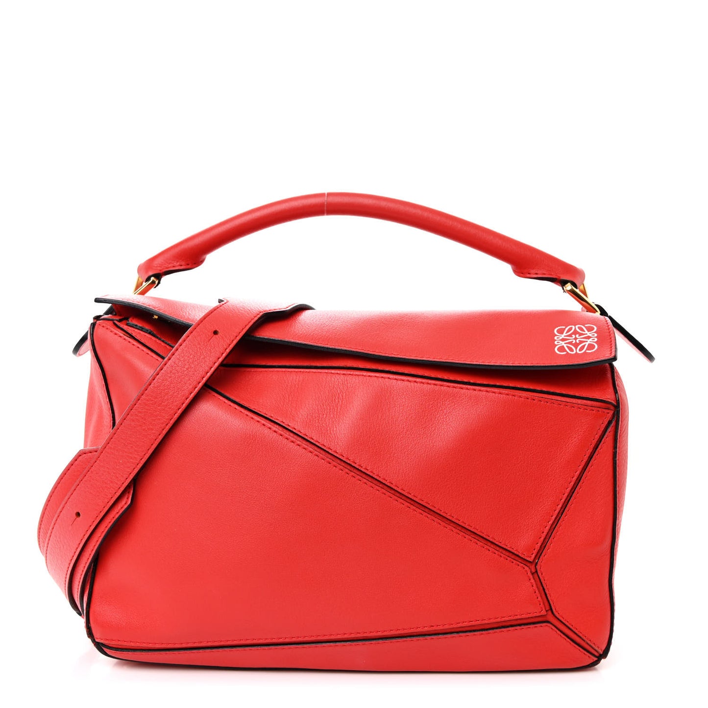 Calfskin Medium Puzzle Bag Scarlet